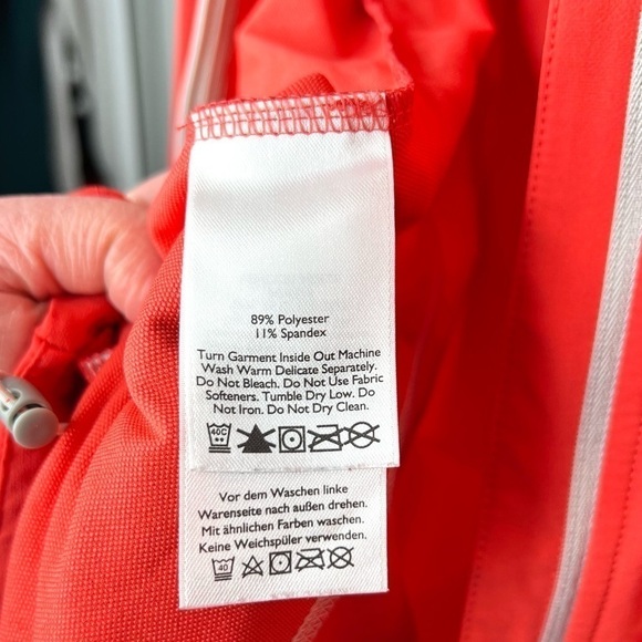 Eddie Bauer Scarlet Nantucket Red Zip Up Rain Windbreaker Jacket Size Medium - Picture 7 of 13